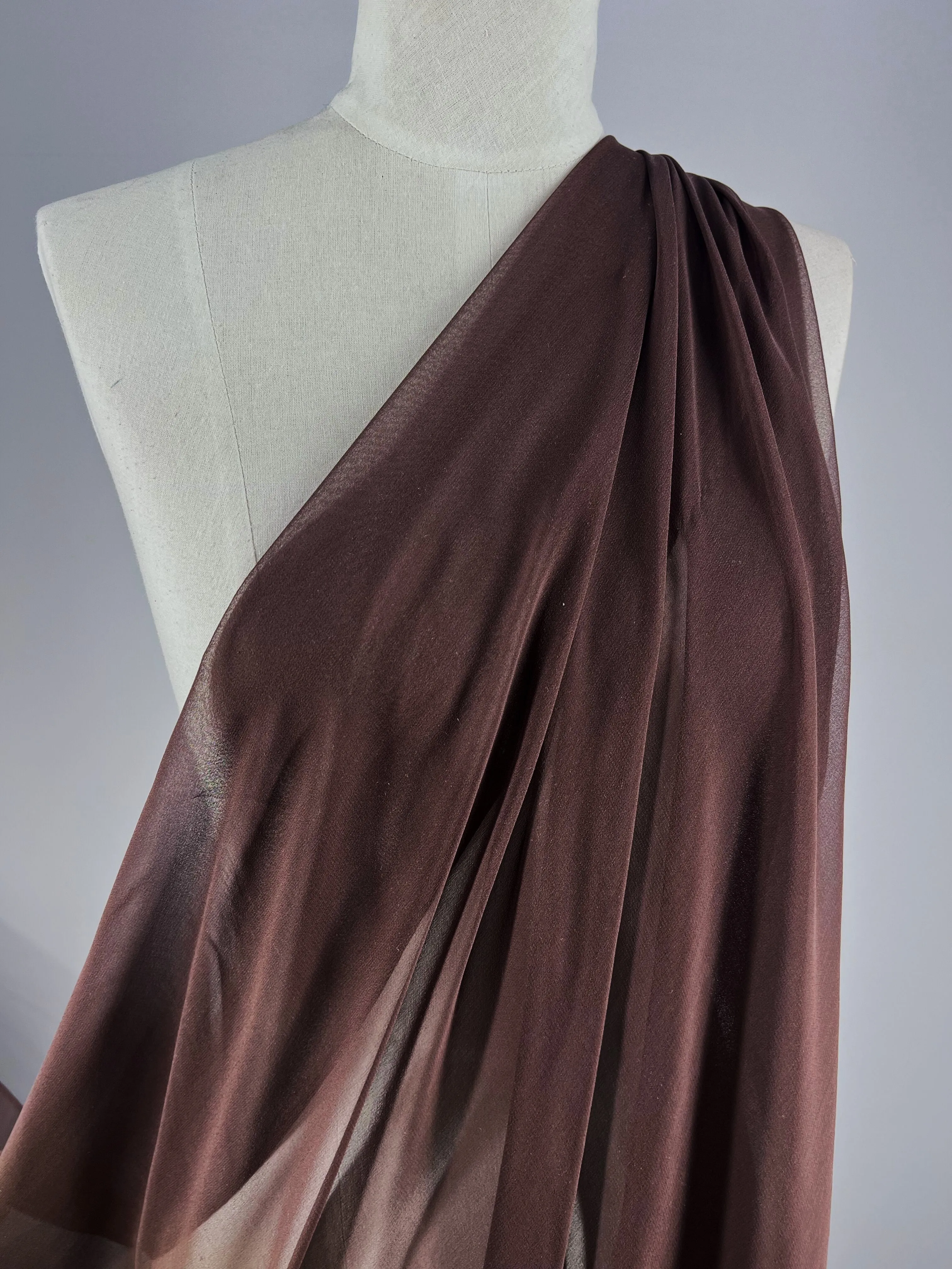 Pure Silk Georgette - Chocolate - 135cm