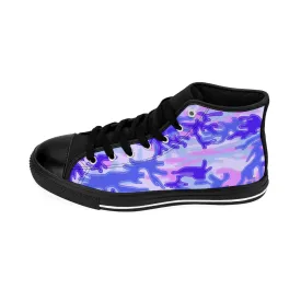 Purple Violet Camo Men's Sneakers, Camouflage Army Military High-top Fashion Tennis Shoes