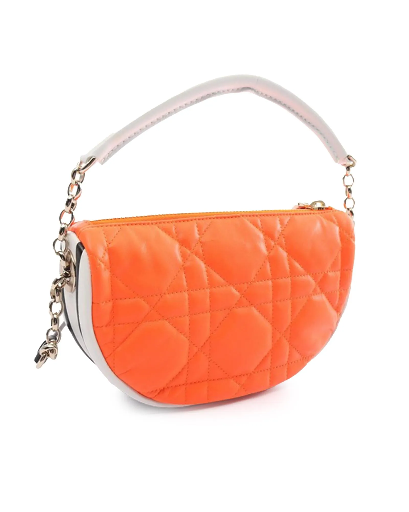 Quilted Lambskin Leather Hobo Bag with Chain Strap