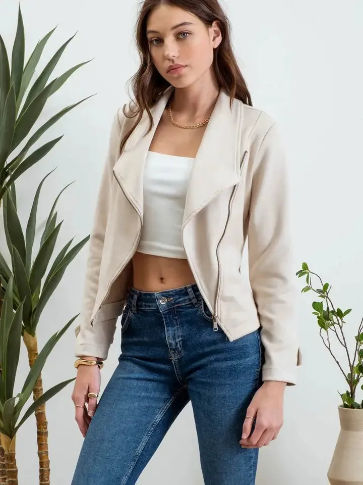 Quinn Suede Moto Jacket