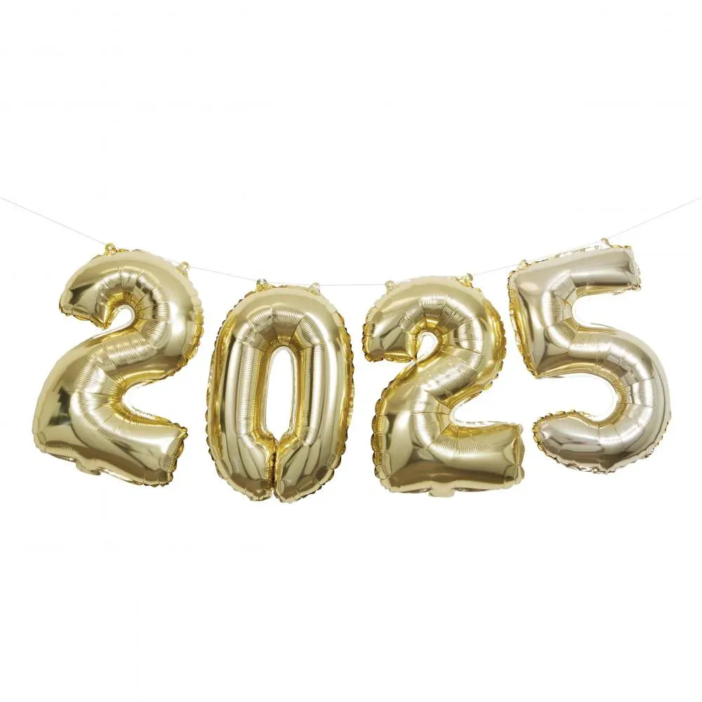 "2025" Gold Balloon Banner