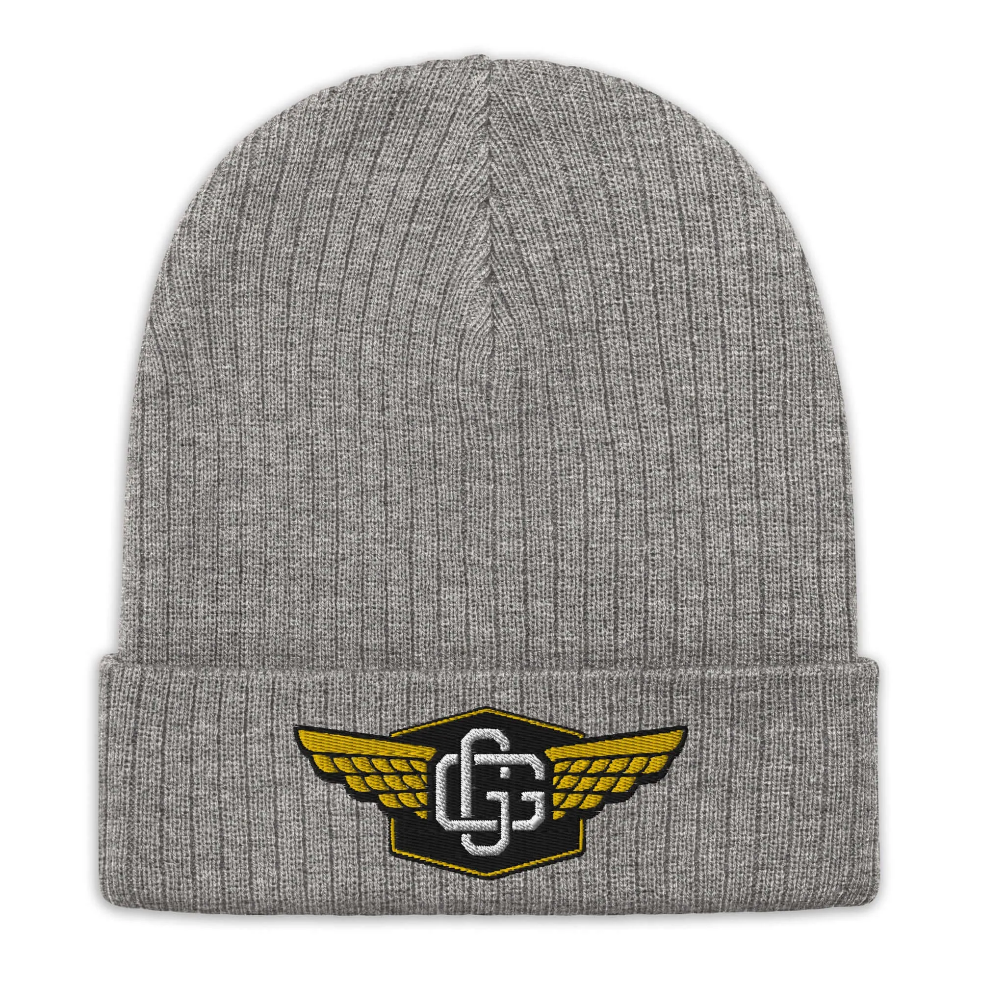 "Gold Wingz" Ribbed knit beanie (Color options available)