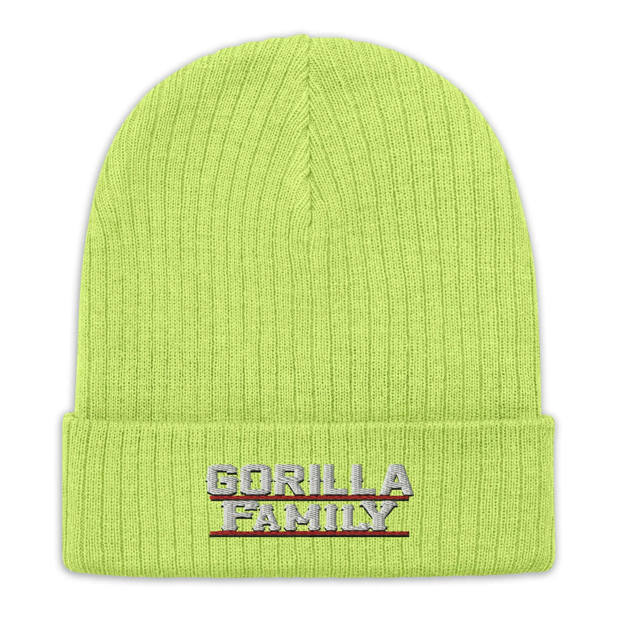 "Gorilla Family" Ribbed knit beanie (Color options available)