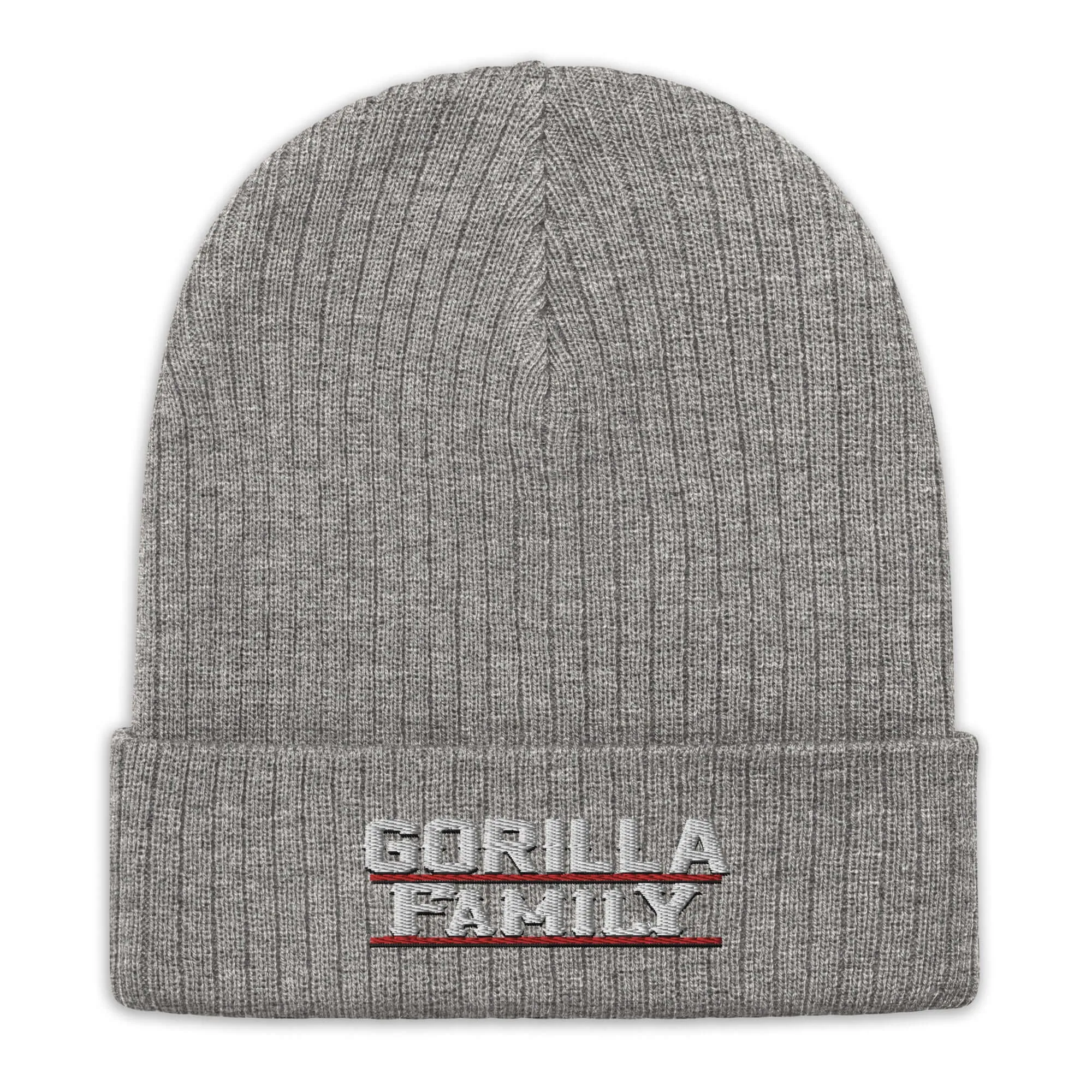 "Gorilla Family" Ribbed knit beanie (Color options available)