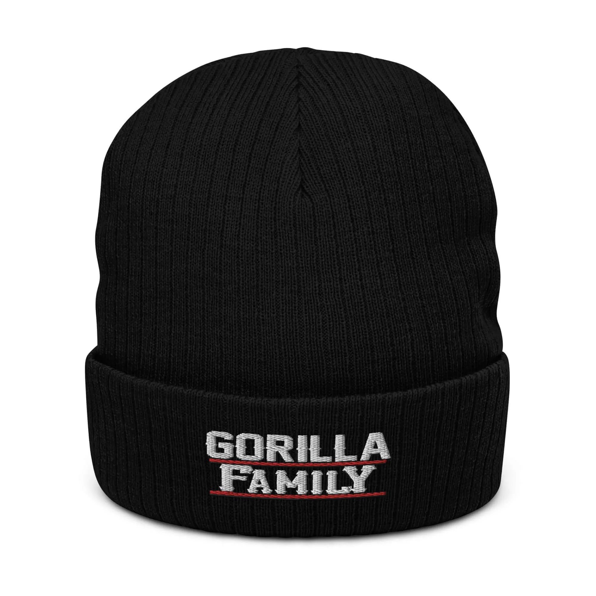 "Gorilla Family" Ribbed knit beanie (Color options available)