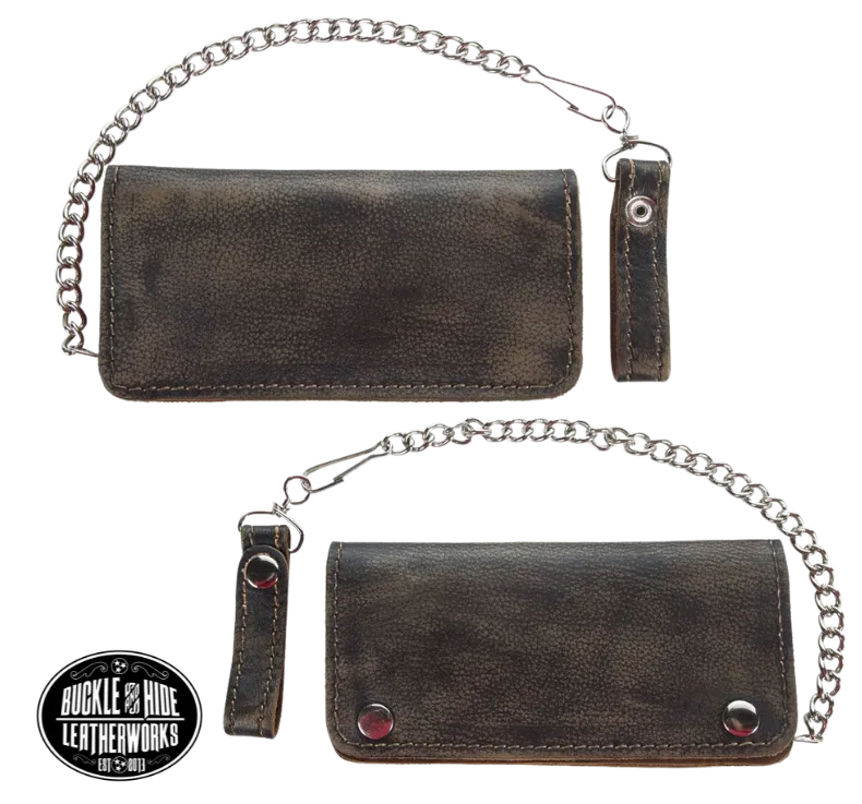 "The Lone Wolf" Brown Chain Wallet