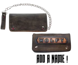 "The Lone Wolf" Brown Chain Wallet