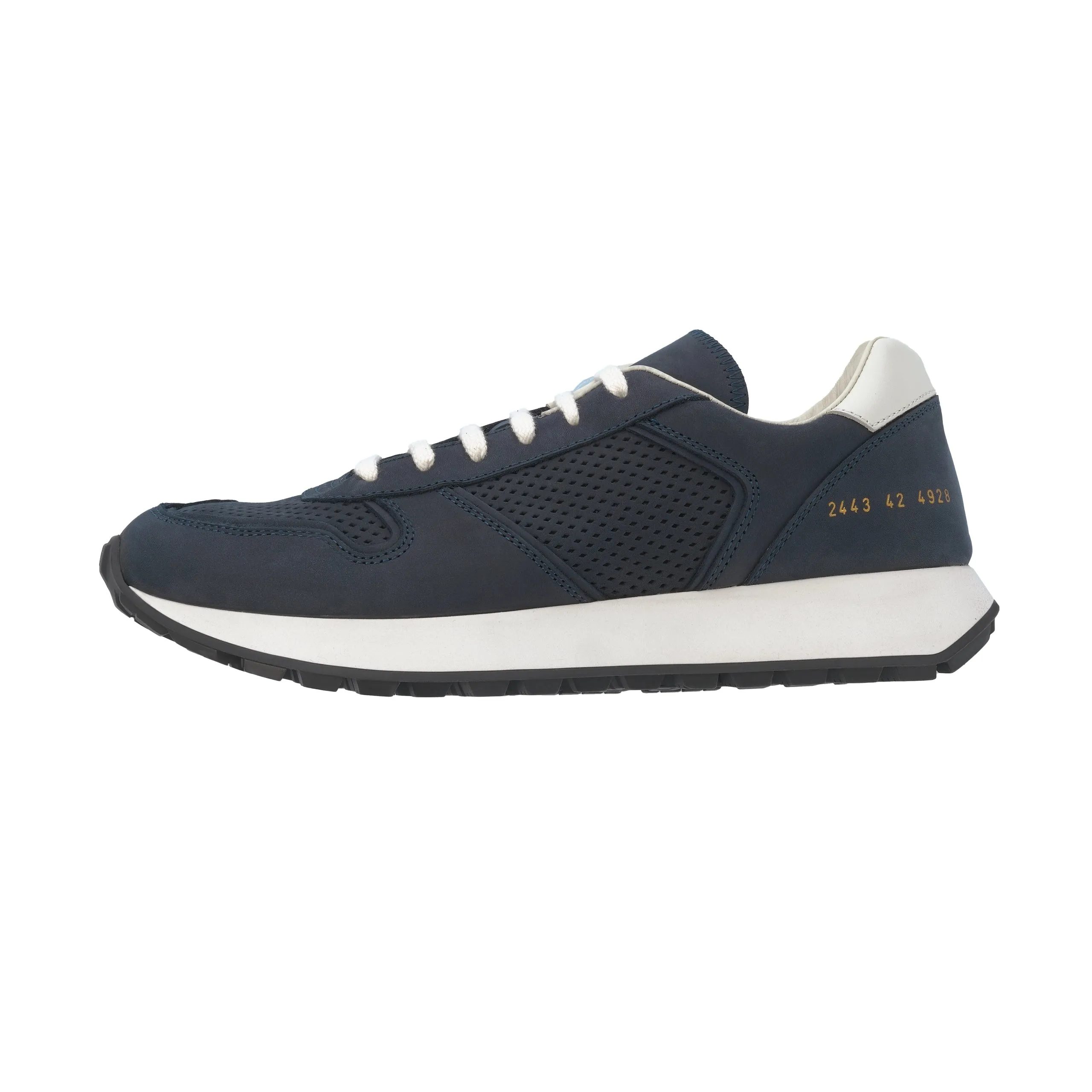 "Track Premium" Suede Leather Sneaker in Navy Blue