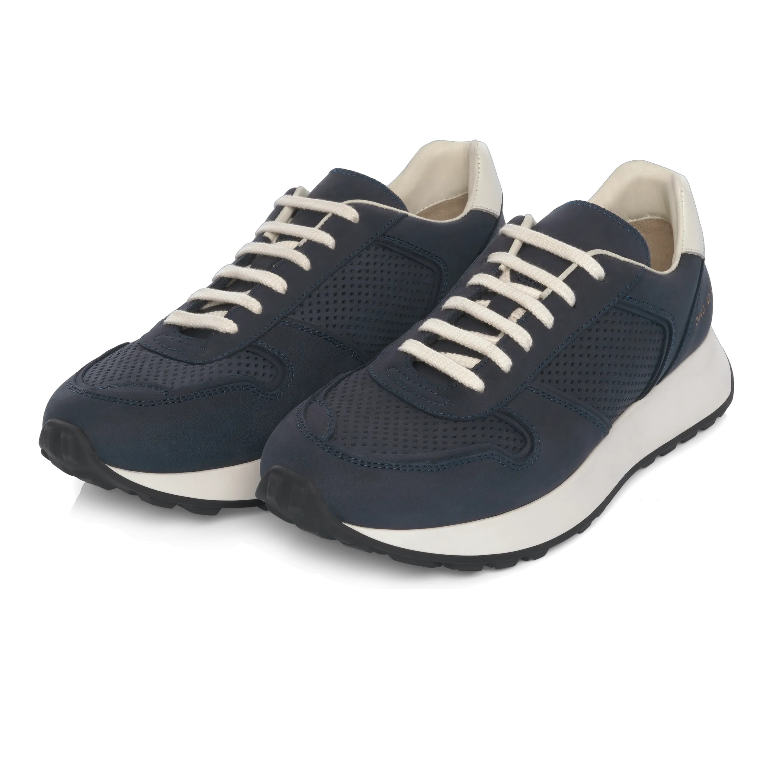 "Track Premium" Suede Leather Sneaker in Navy Blue