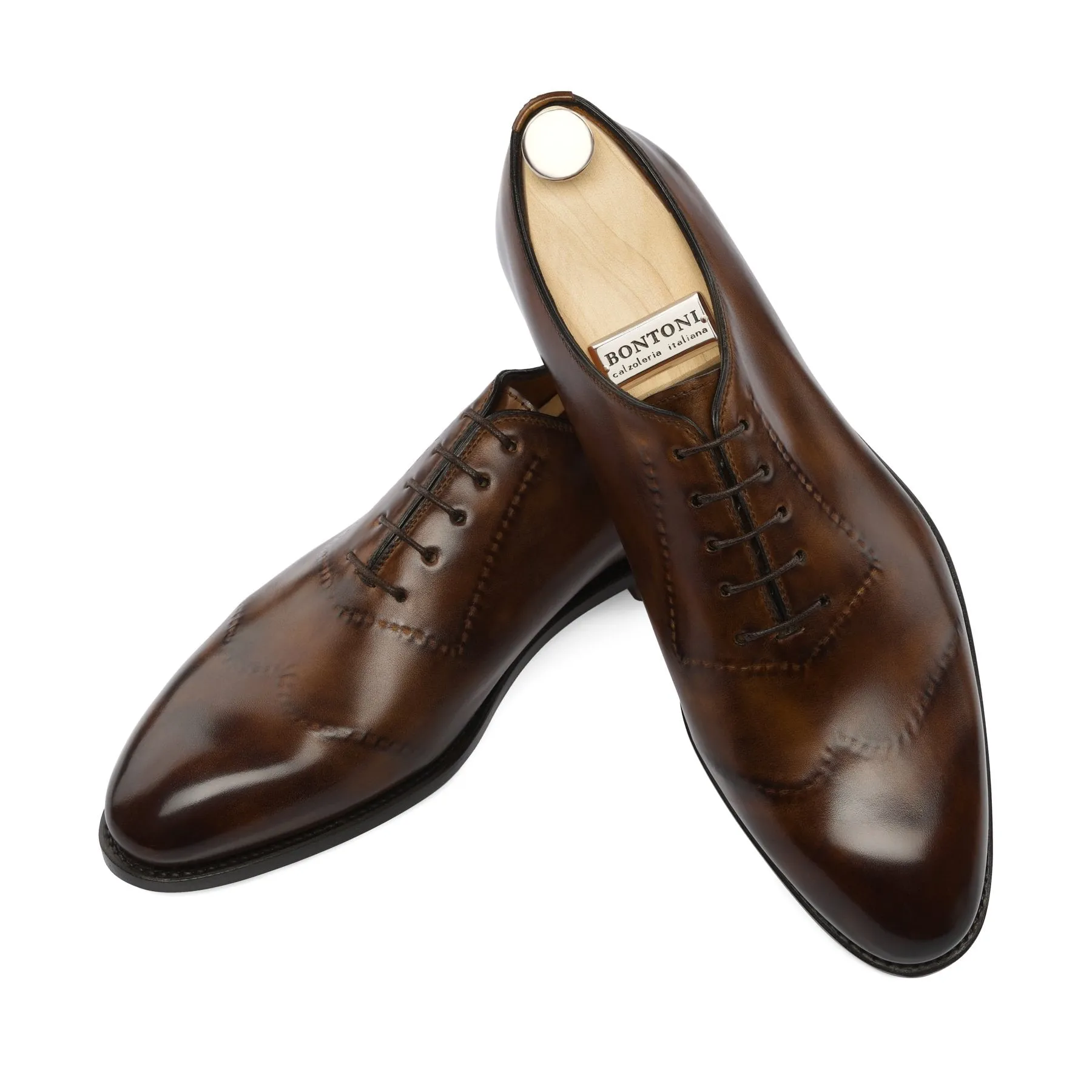 "Vittorio II" Five-Eyelet Oxford with Hand-Stitched Reversed Details