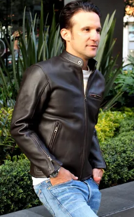 R79 Leather Jacket Brown Vintage Fit - Motorcycle Cafe Racer