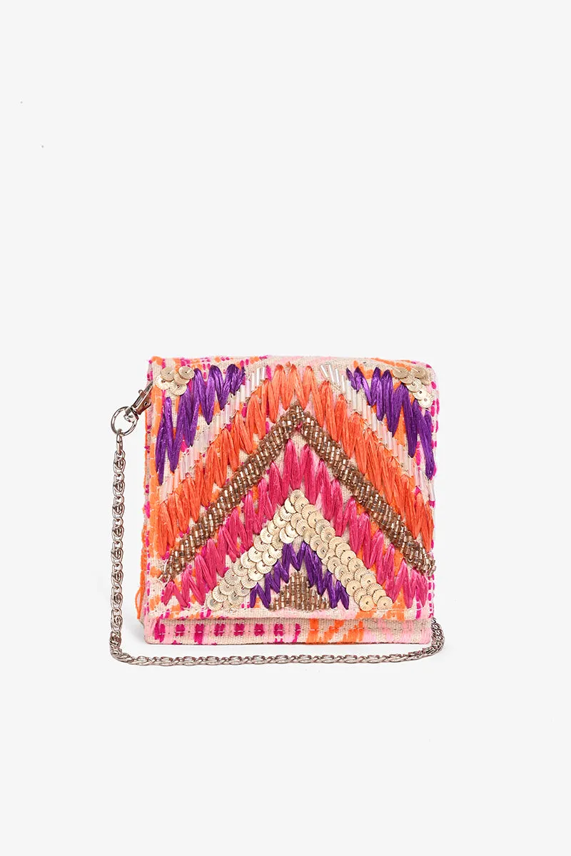 Raffia Embellished Gloria Clutch