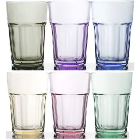 Rainbow Illusion Tinted Glass Tumbler 6-Piece Set - Pastel Edition