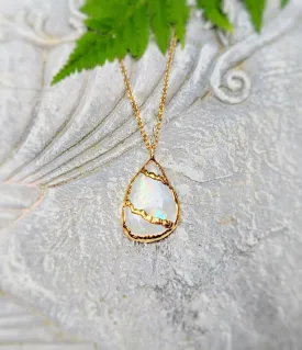 Rainbow Moonstone Kintsugi necklace