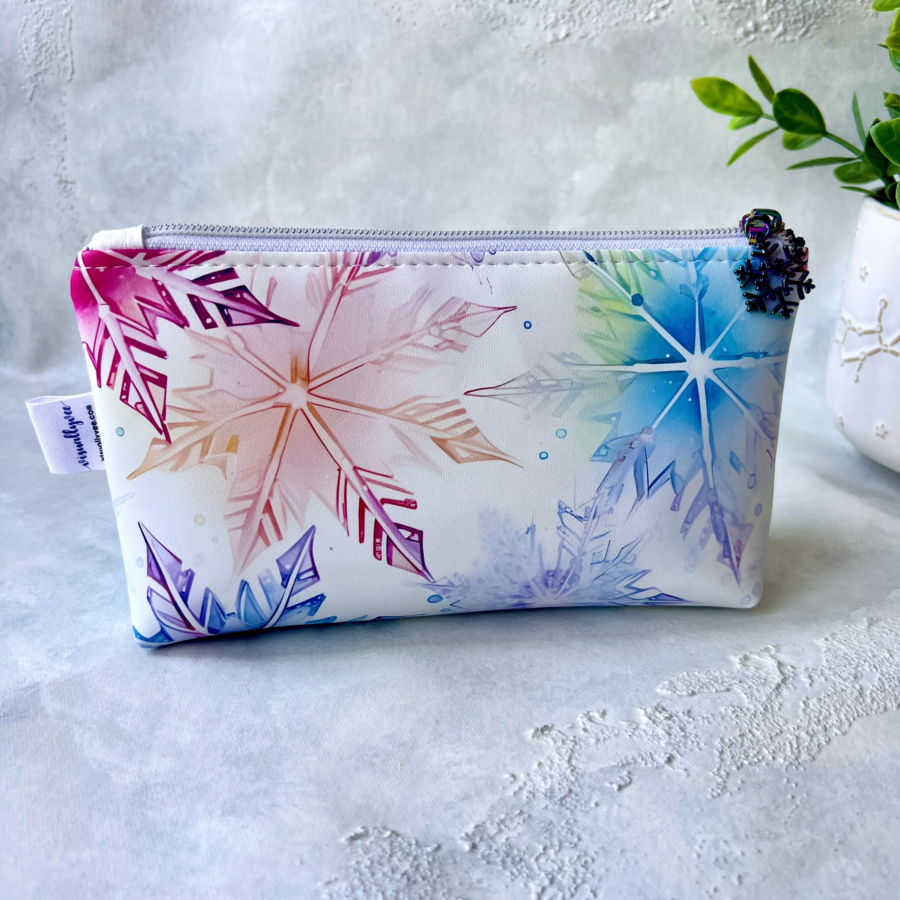 Rainbow Snowflake Zipper Pouch