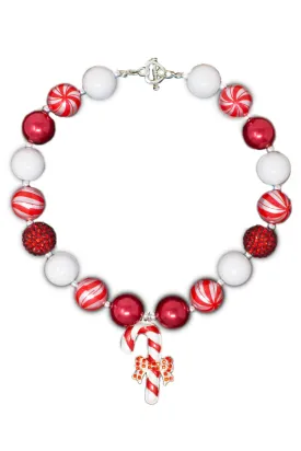 Red Candy Cane Bubblegum Necklace