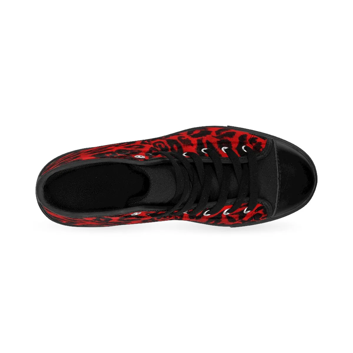 Red Leopard Men's Sneakers, Leopard Animal Print Premium High-top Fashion Sneakers Best Shoes