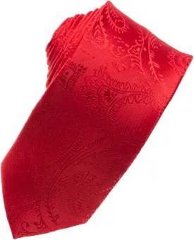 Red Paisley Tone on Tone Necktie