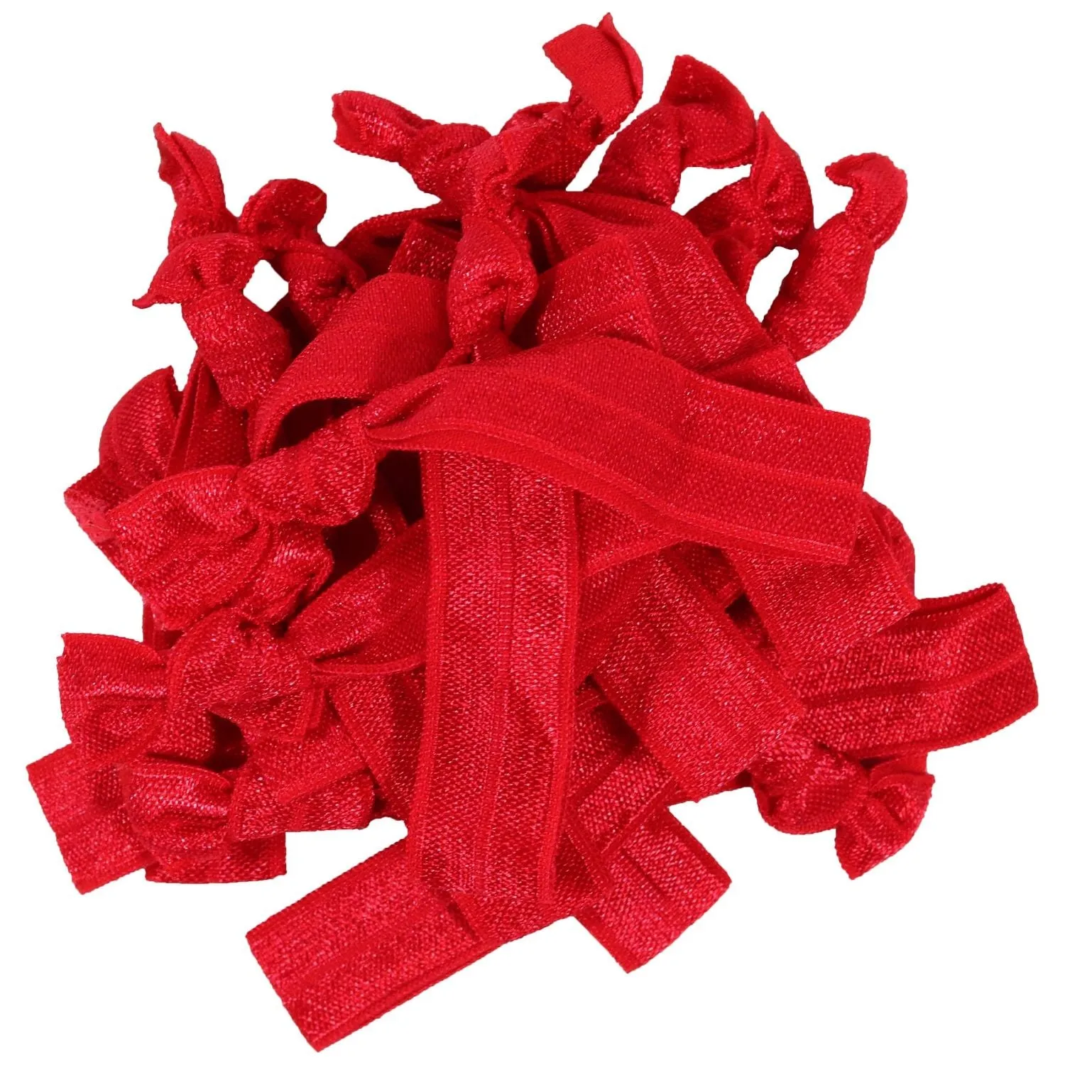 Red Ribbon Hair Ties - 20 Pack