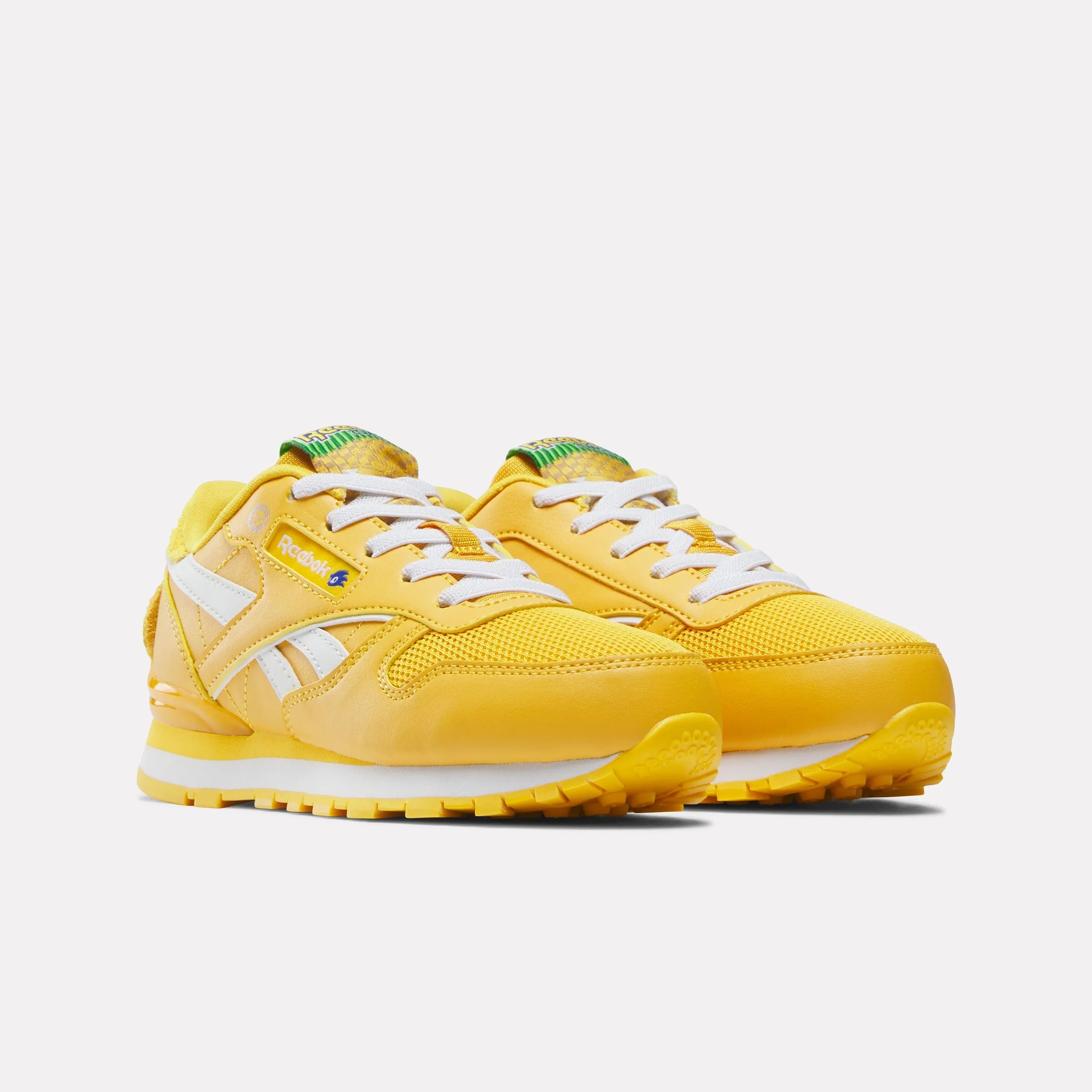 Reebok X Sonic Classic Leather Step 'n' Flash Shoes - Preschool Gold/White