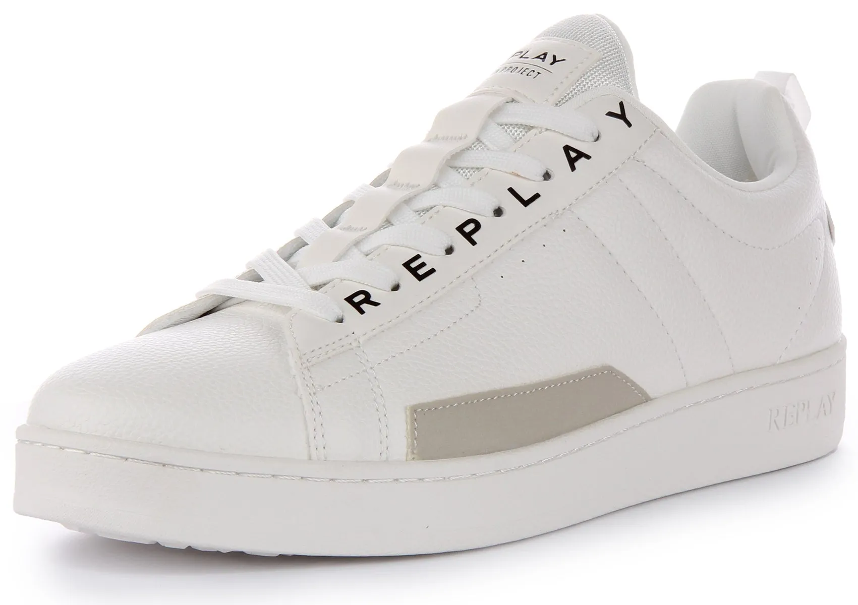 Replay Smash Base Green In White For Men