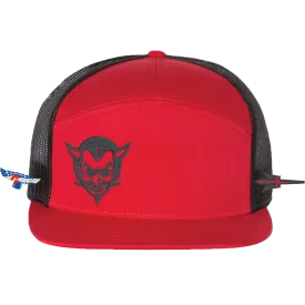 Retro Demon 7-Panel Trucker Cap