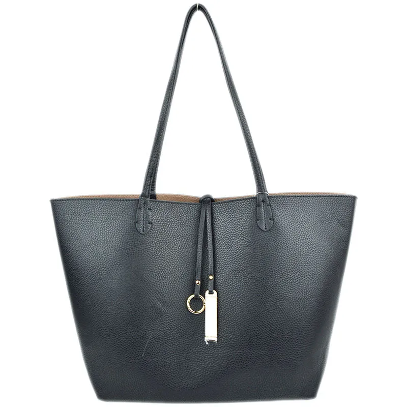 Reversible 2-in-1 Tote - Black/Khaki