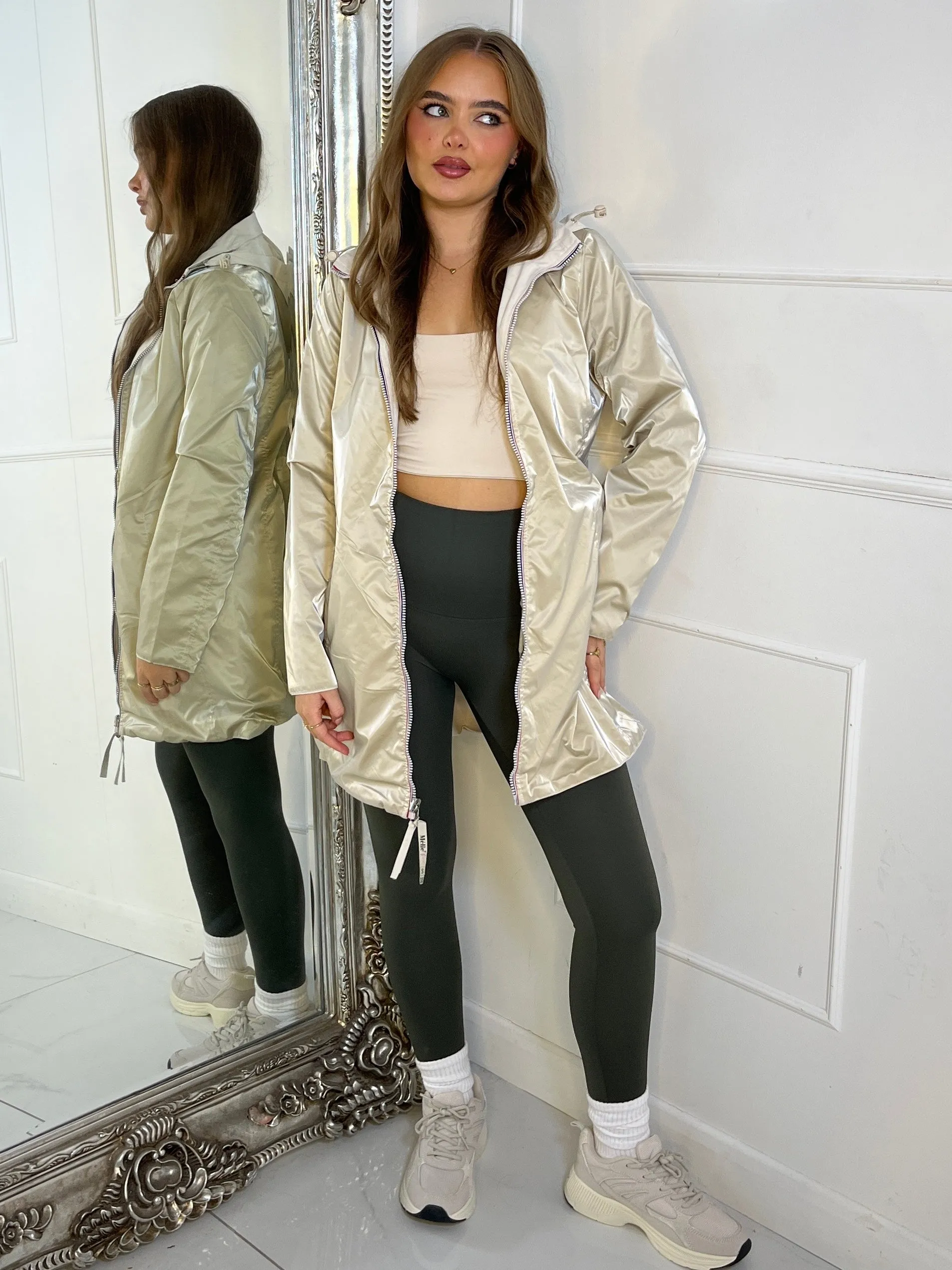 Reversible Mid Length Jacket - Beige