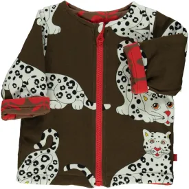 Reversible padded jacket leopard/apples