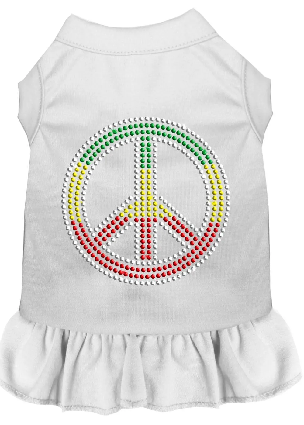 Rhinestone Rasta Peace Dress White Sm (10)