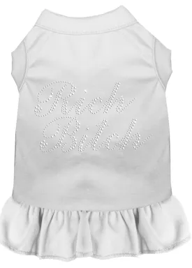 Rhinestone Rich Bitch Dress White Sm (10)