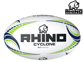 Rhino Cyclone Rugby Ball (White/Green/Navy)