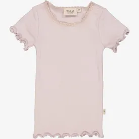 Rib T-Shirt Lace SS | Baby - soft lilac