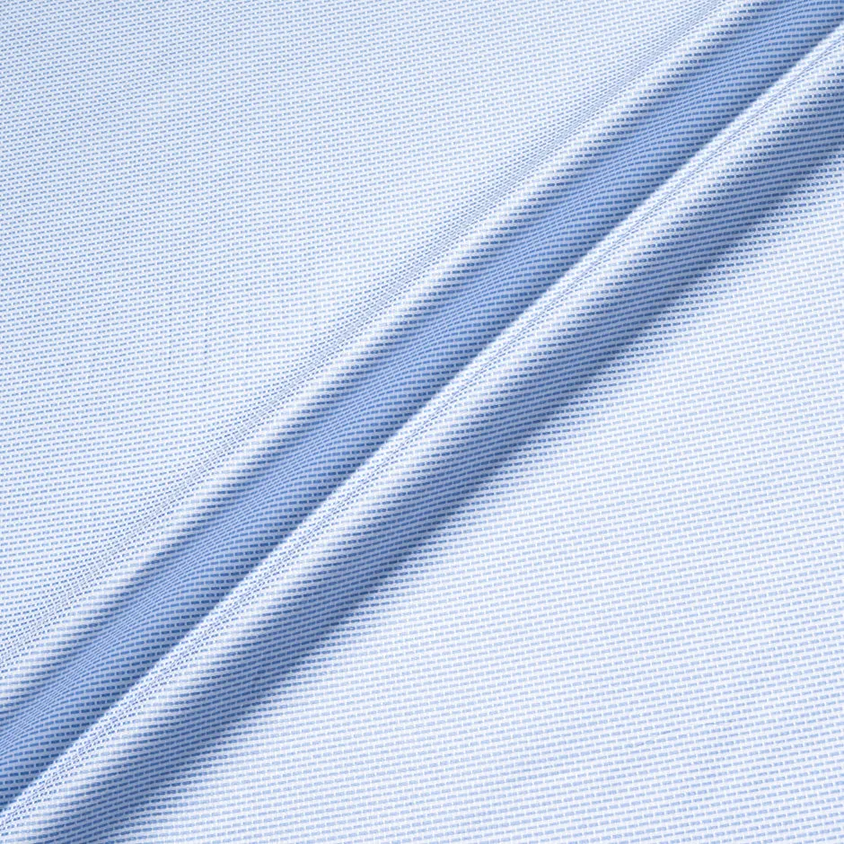 Rich Blue 'Stitch' Jacquard Pure Cotton