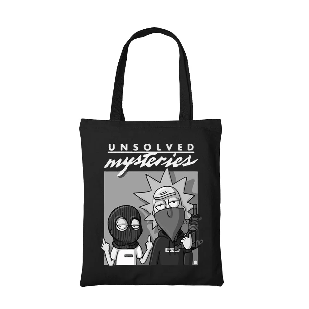 Rick and Morty Tote Bag - Unsolved Mysteries