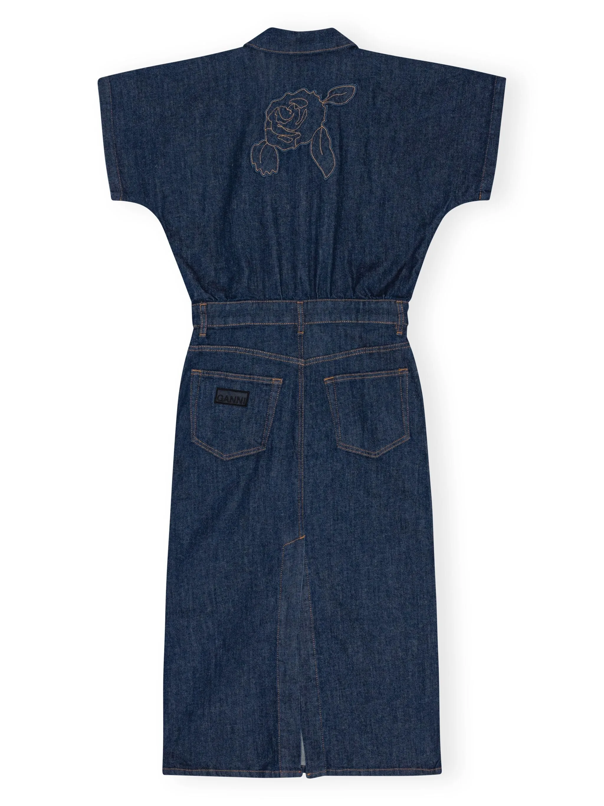 Rinse Stitch Denim Midi Dress