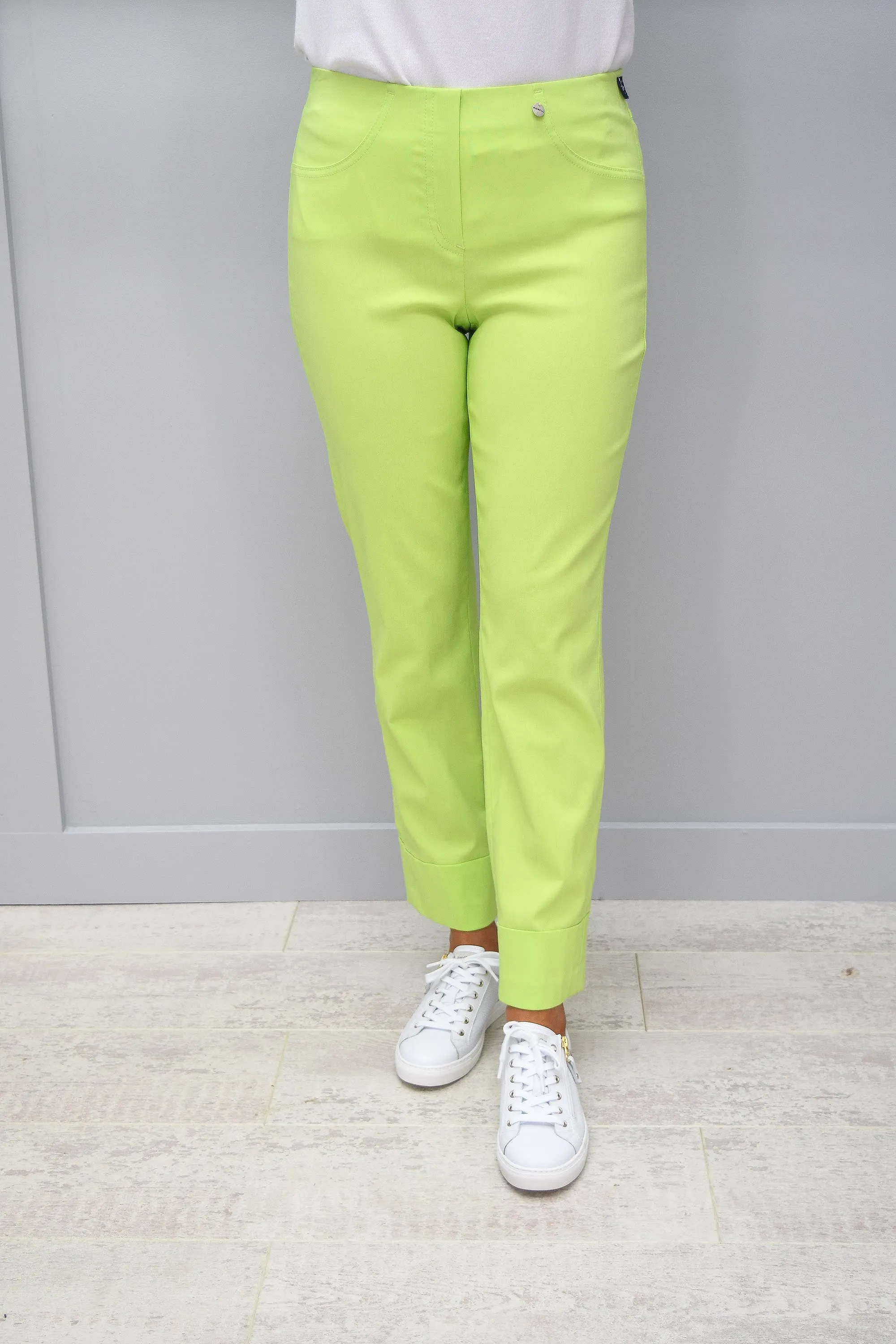 Robell Bella Lime Green 7/8 Trousers - 51568 5499 810/825