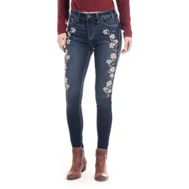 Rock & Roll Cowgirl High-Rise Skinny Floral Stretch Jean, 26