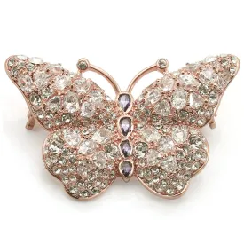 Rose Gold Brass Brooches with AAA Grade CZ in Amethyst for Women Amethyst Stone Color Style LO1227