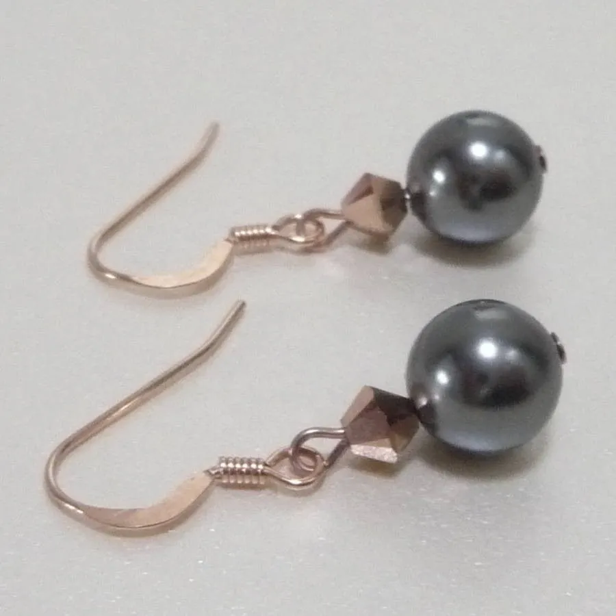 Rose Gold Pearl Drop Earrings