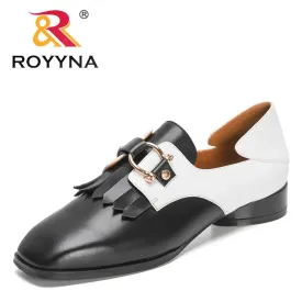 ROYYNA Leather Two-Tone Loafer Shoes