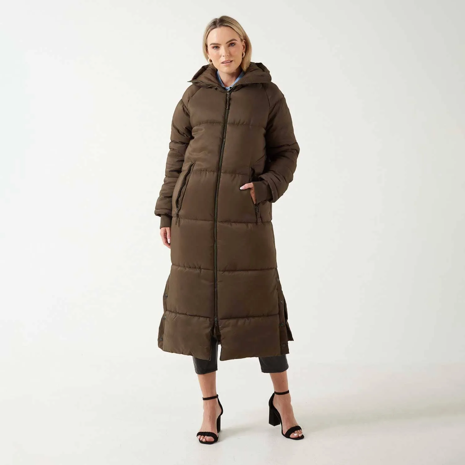 RSG Women's Hooded Longline Puffer Jacket