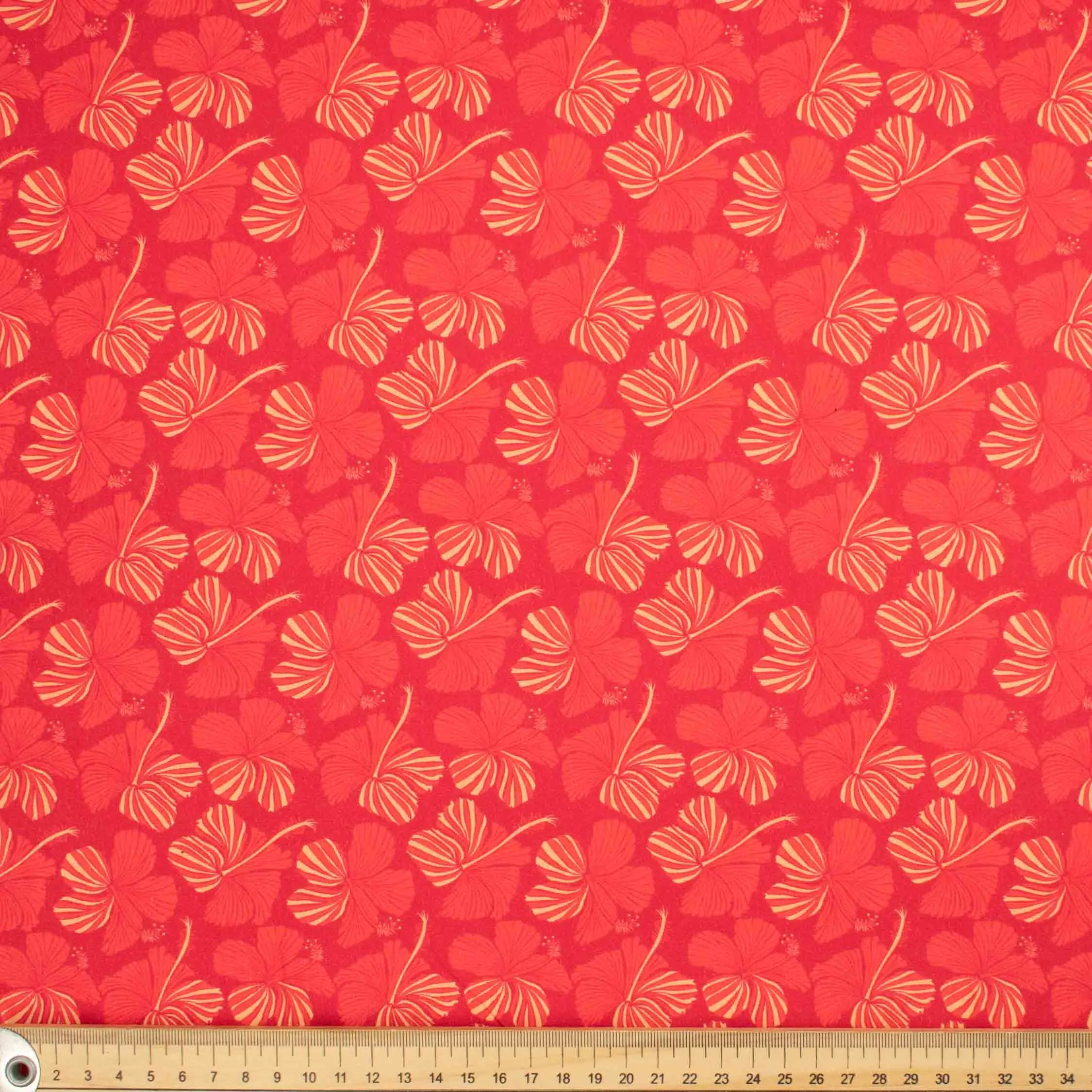 Ruby Red Collection #17 Pale Yellow & Red Poppy Floral Cotton Prints