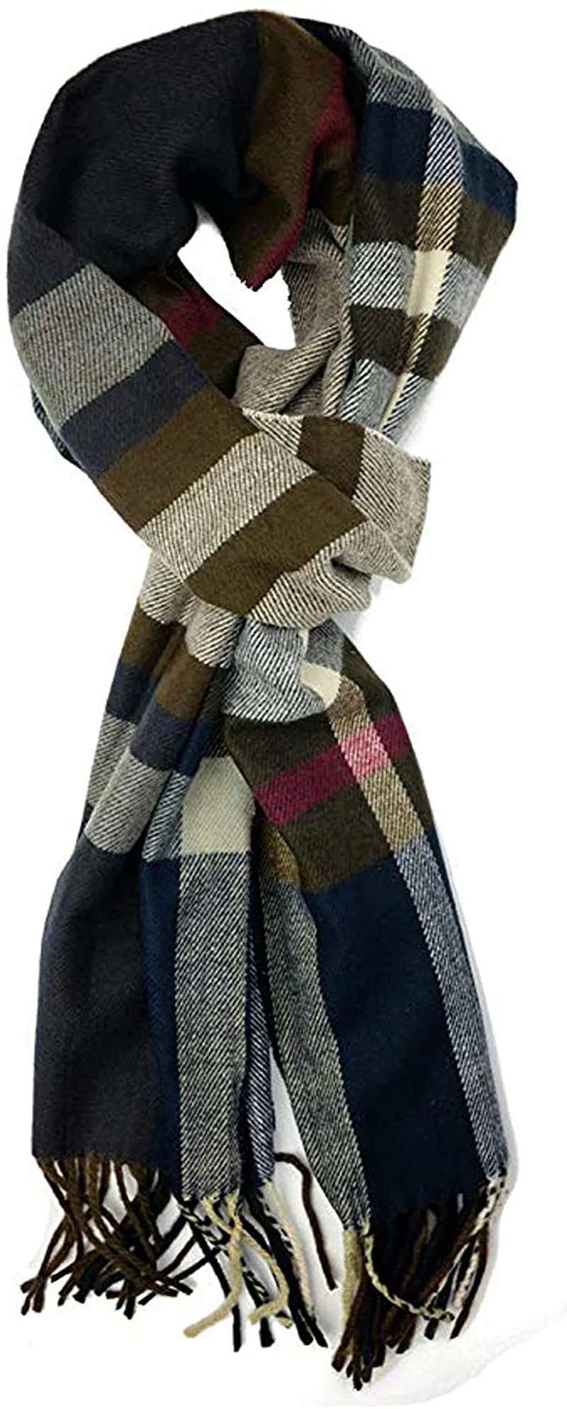 Runtlly Men'S Winter Scarf Soft Classic Cashmere Feel Scarves Unisex