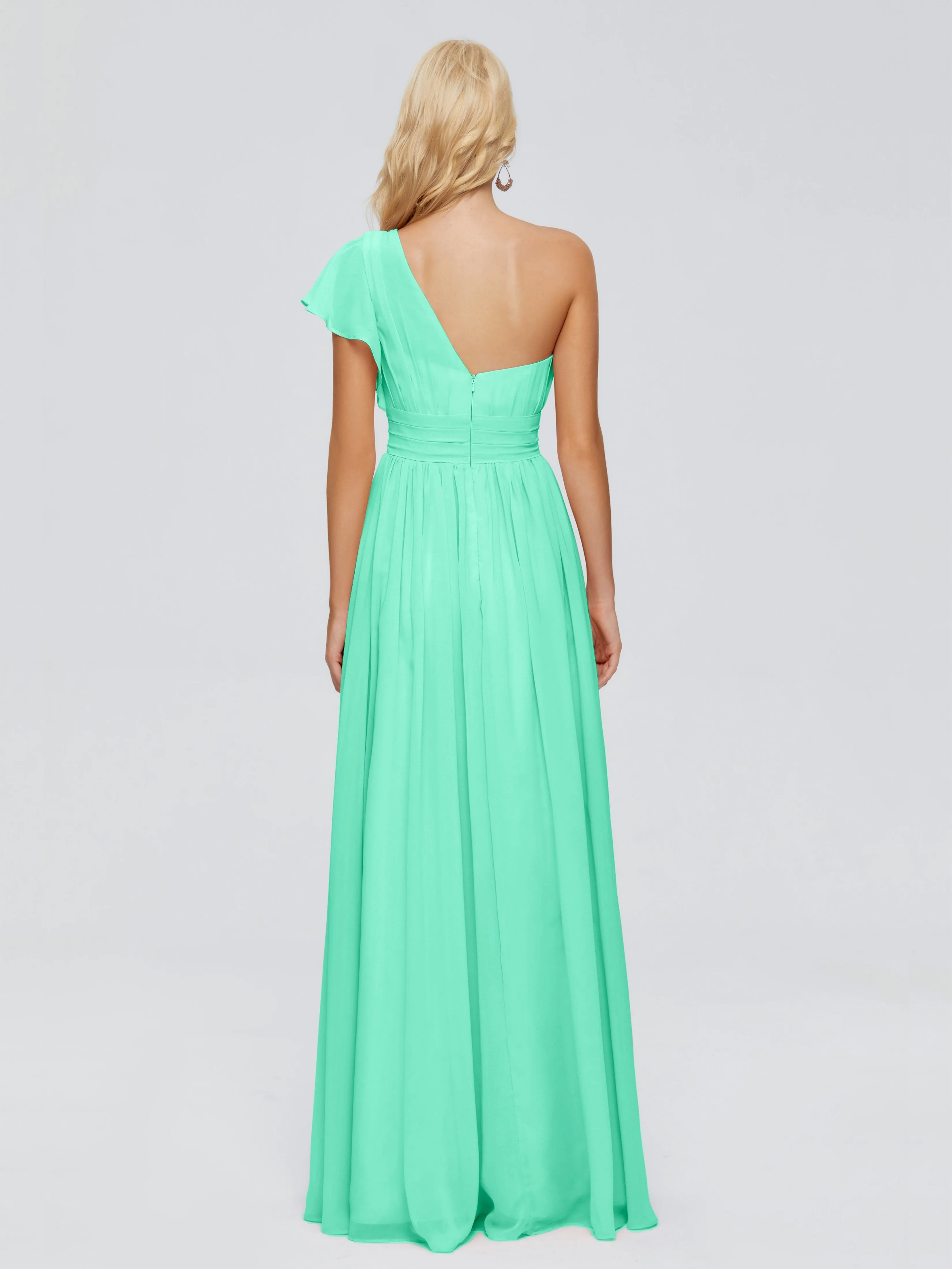 Rylee Gorgeous One Shoulder Pleated Chiffon Bridesmaid Dresses