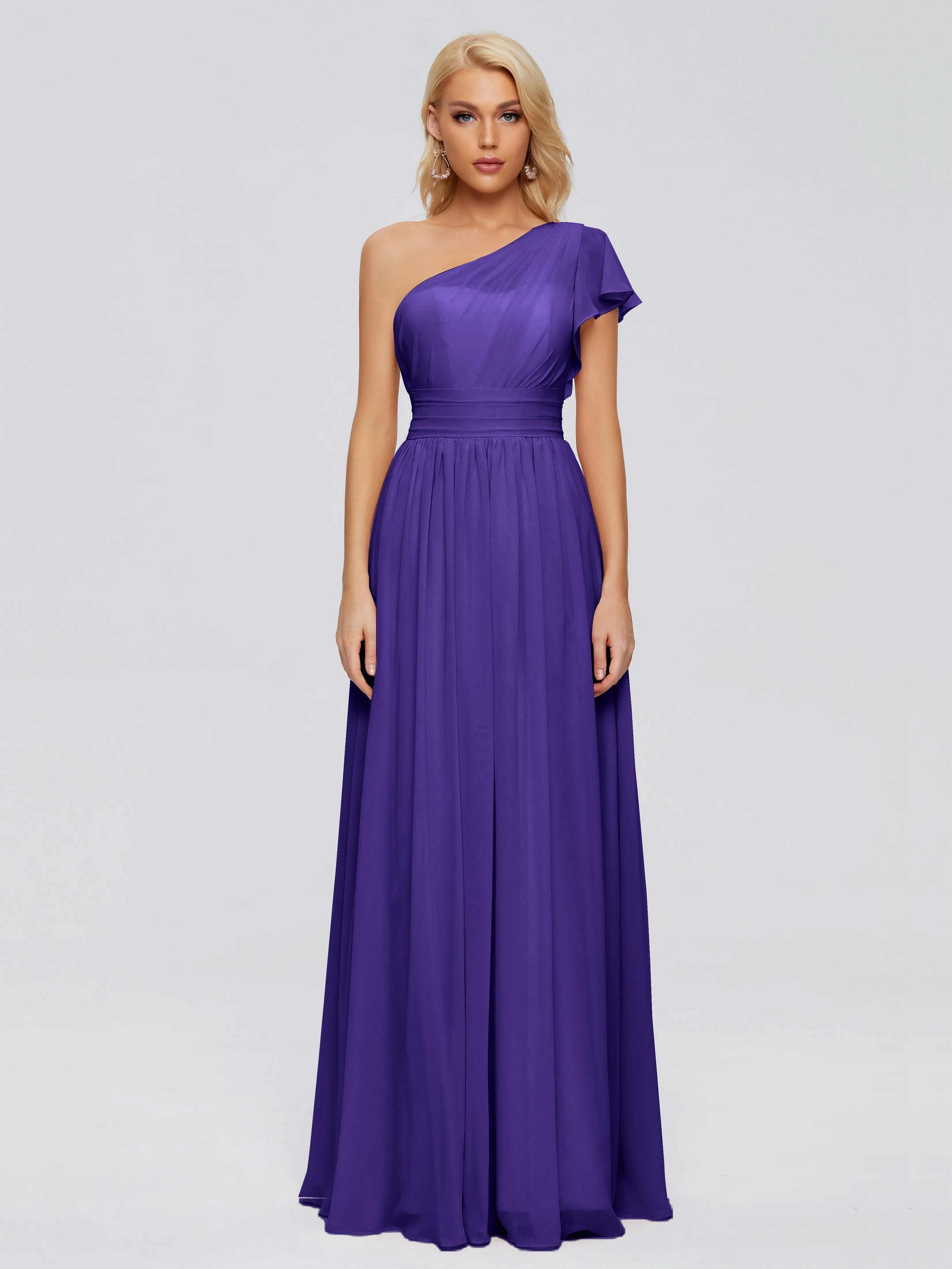 Rylee Gorgeous One Shoulder Pleated Chiffon Bridesmaid Dresses