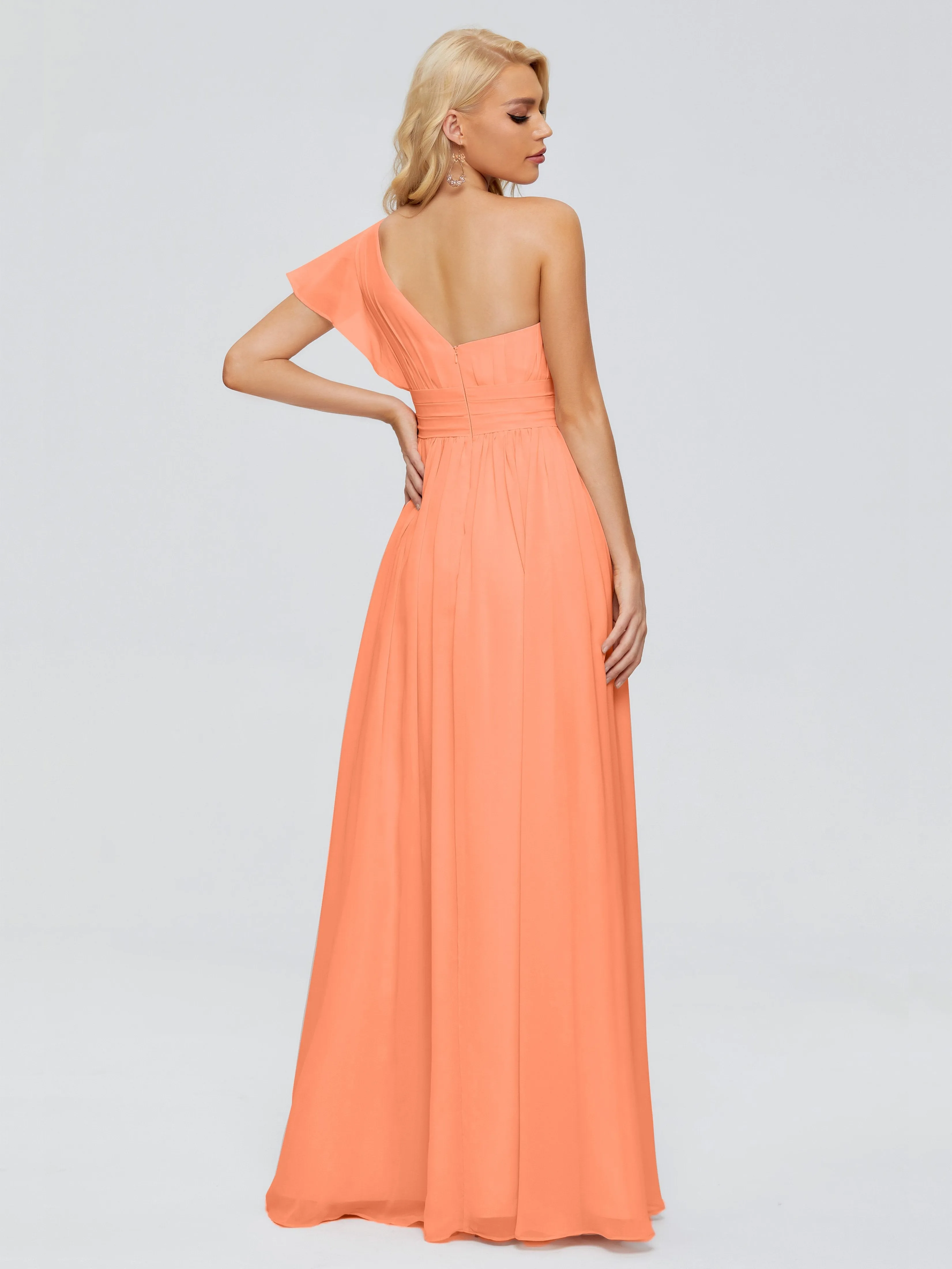 Rylee Gorgeous One Shoulder Pleated Chiffon Bridesmaid Dresses