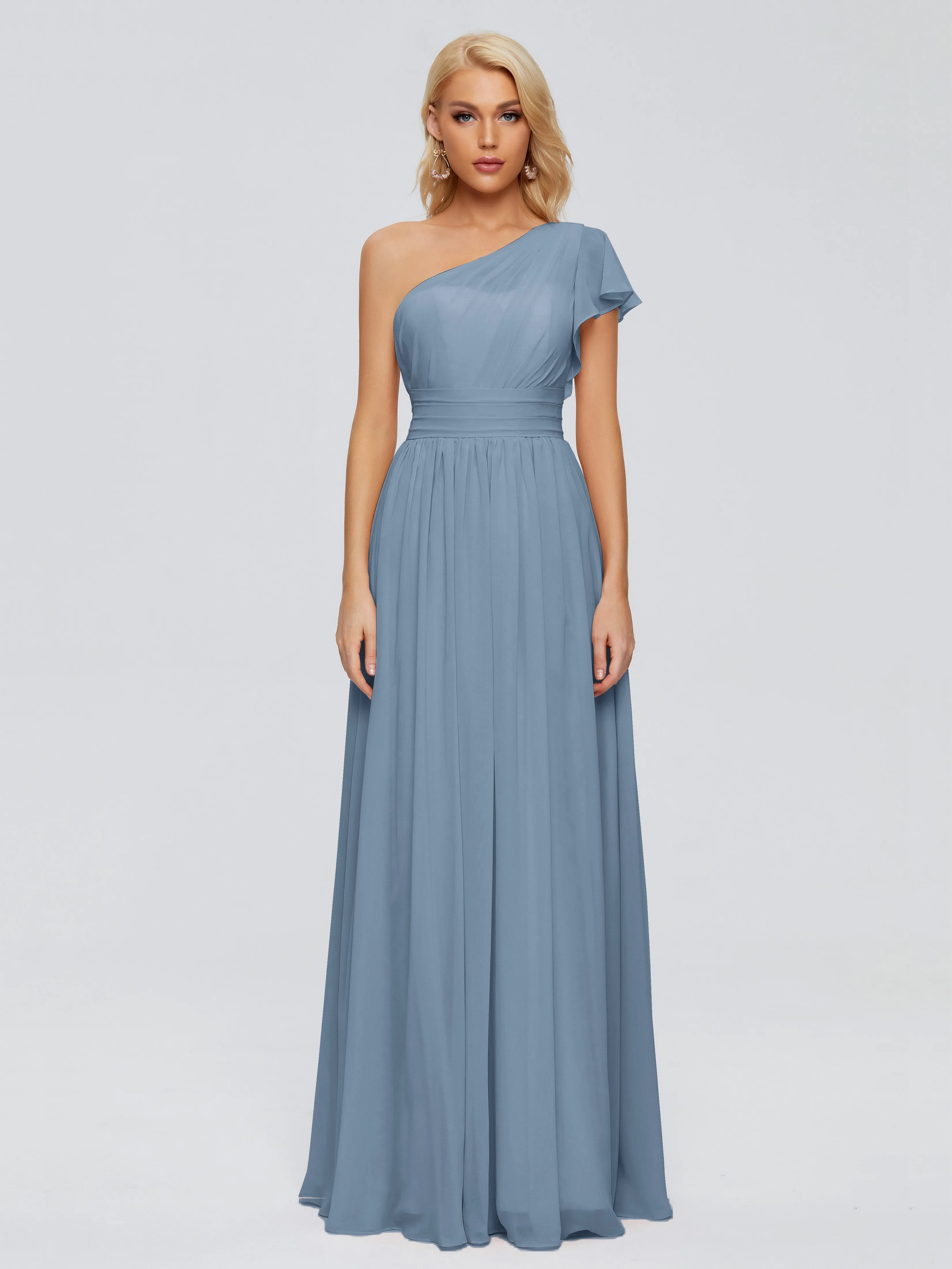 Rylee Gorgeous One Shoulder Pleated Chiffon Bridesmaid Dresses