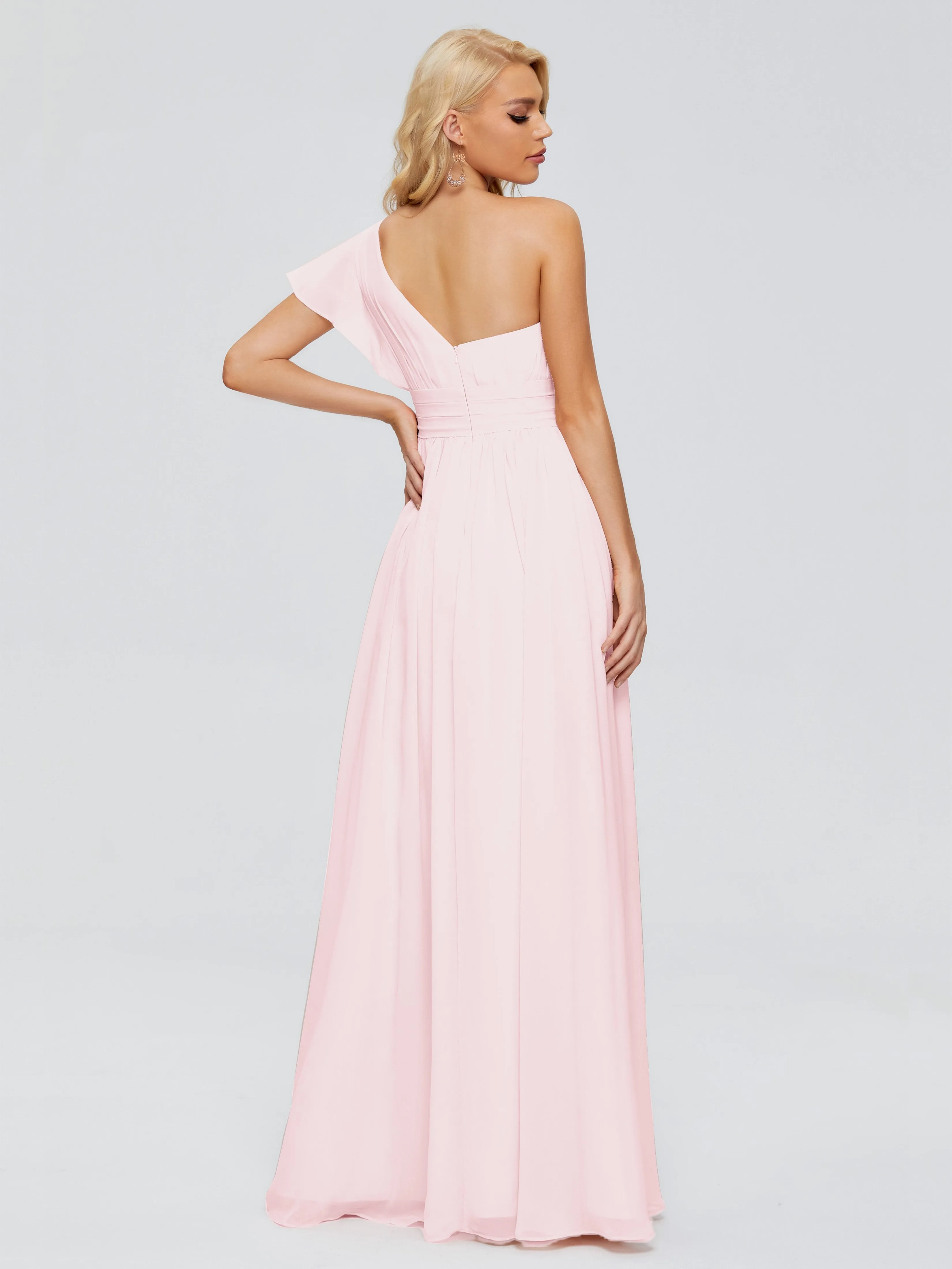 Rylee Gorgeous One Shoulder Pleated Chiffon Bridesmaid Dresses