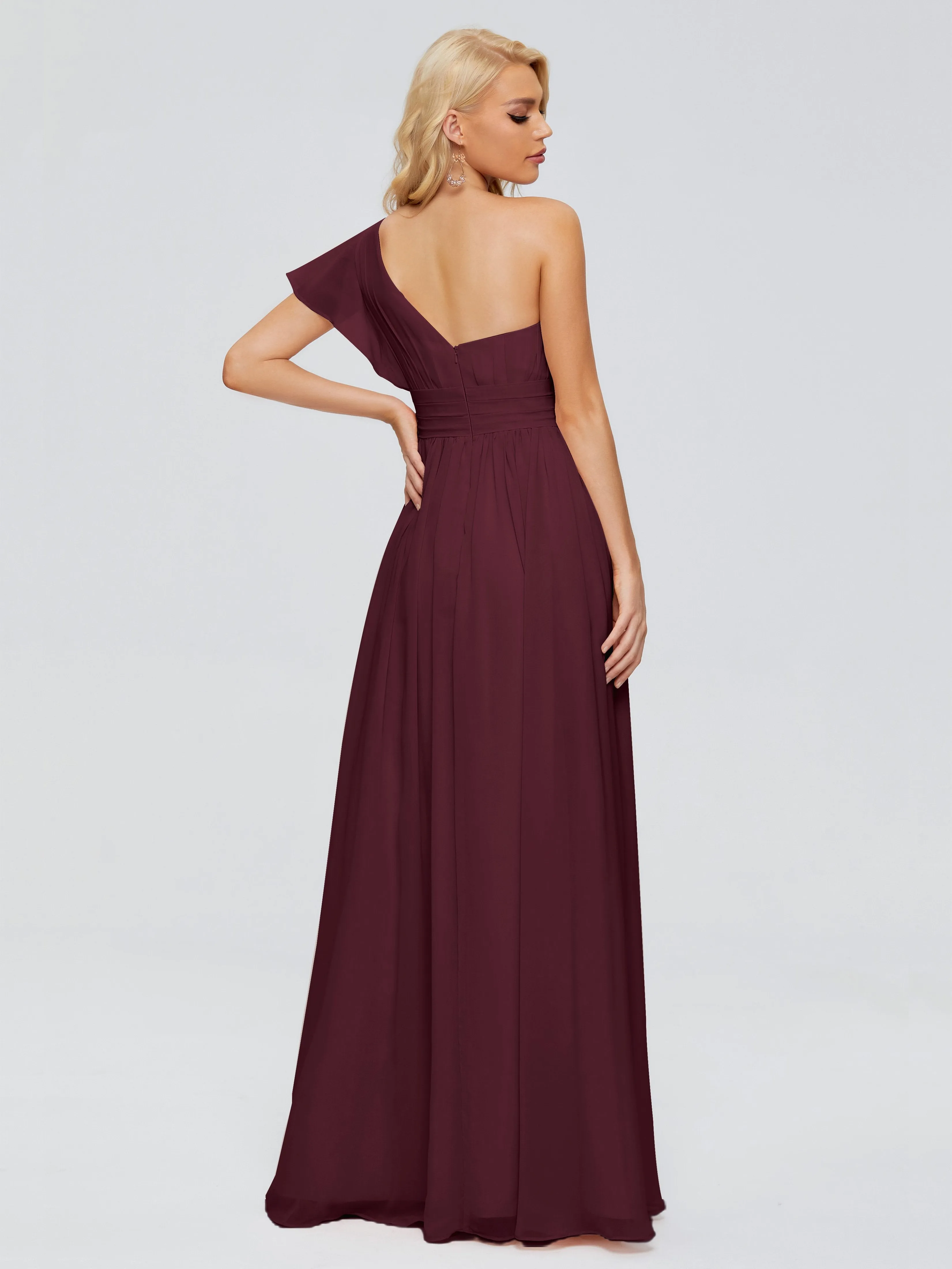 Rylee Gorgeous One Shoulder Pleated Chiffon Bridesmaid Dresses